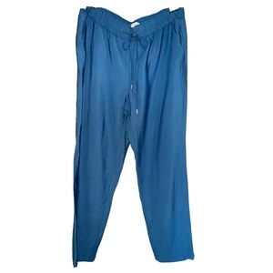 Small Silky Blue Drawstring Pants